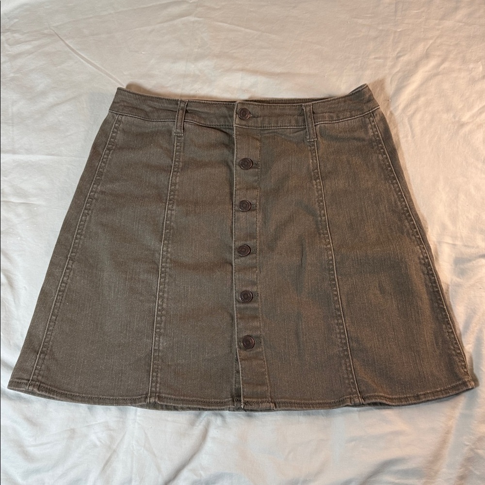 Mossimo Supply Co. Khaki Button-Front Pencil Skirt